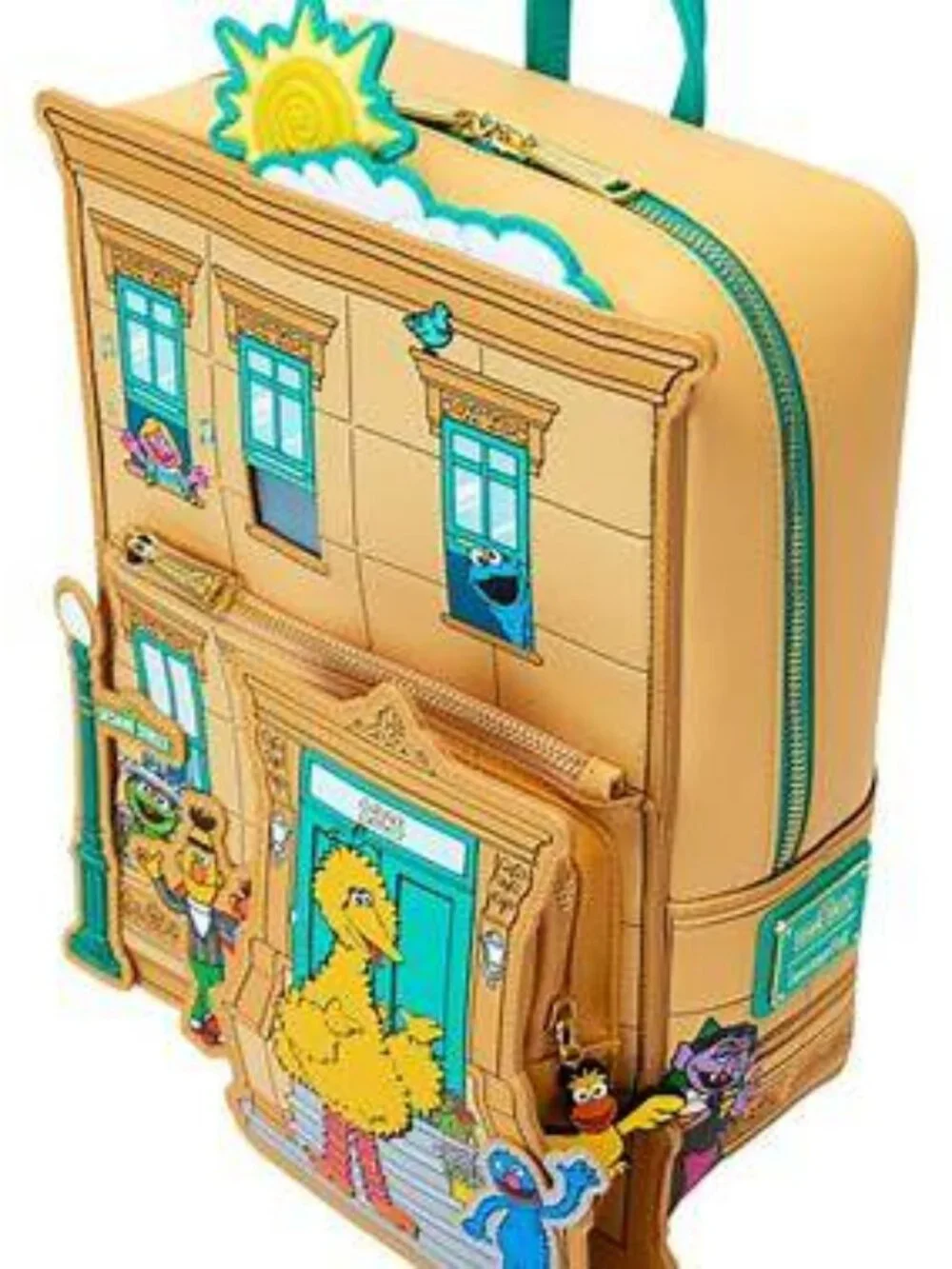 NWT Loungefly Sesame Street Neighborhood Friends Building Mini Backpack